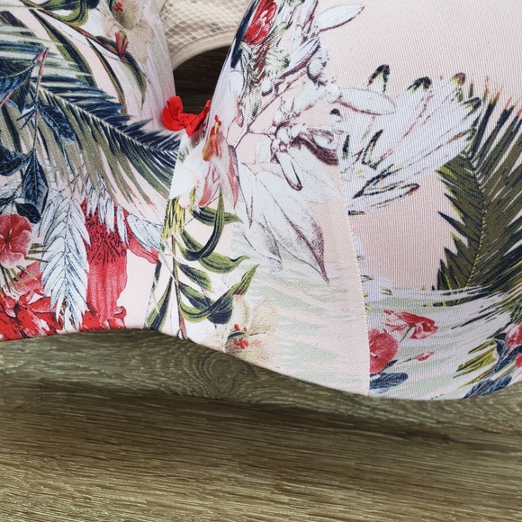 Floral Cacique 42 H Racerback Bra with Padded Under Support Plus Size - Picture 4 of 16